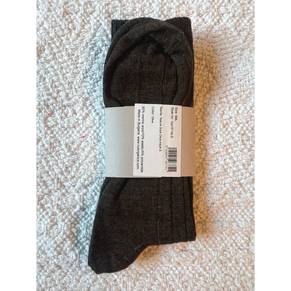 NUI Organics Nature Socks Olive Adult Small